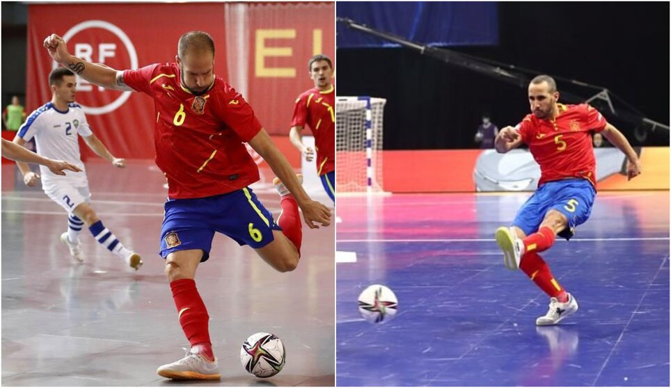 Solano y Boyis con la Selección Española