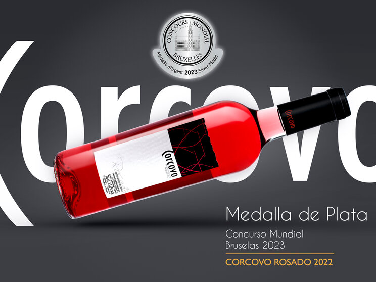 MEDALLA DE PLATA CORCOVO ROSADO CONCURSO MUNDIAL DE BRUSELAS 2023