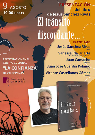 Cartel de la presentación del poemario de Jesús Sánchez Rivas en Valdepeñas