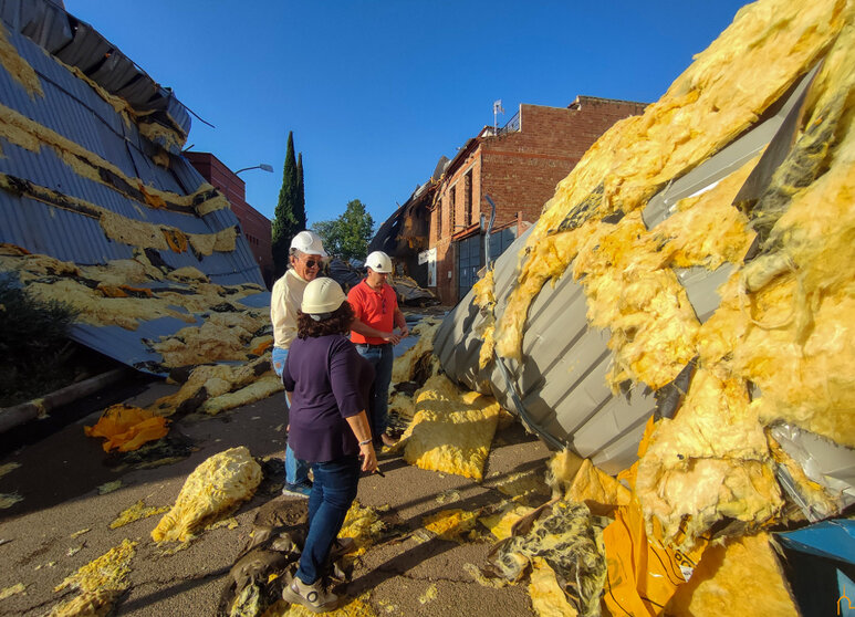 Técnicos de Diputación recorren la zona dañada por la tormenta (2)