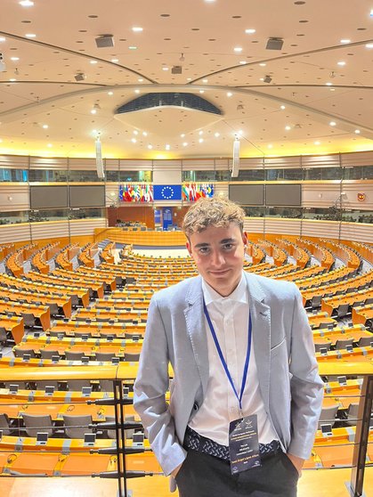 José Ángel López en la sede del Parlamento Europeo