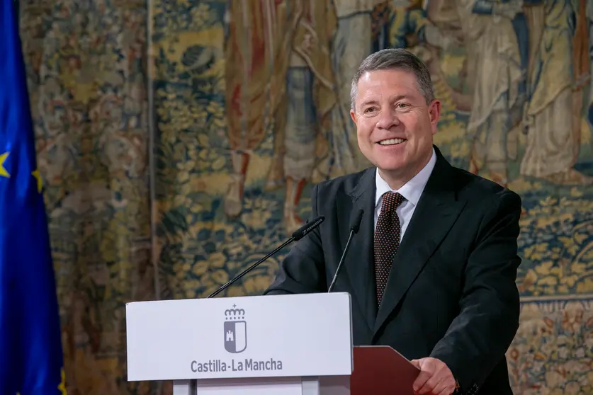 Toledo, 6 de marzo de 2025.- El presidente de Castilla-La Mancha, Emiliano García-Page, ha presentado, en el Palacio de Fuensalida, el programa de Turismo Social 2025. (Fotos: A. Pérez Herrera // JCCM)